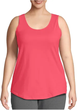 Women Plus Size Tank Tops 2025 Summer Sleeveless Top Crew Neck Casual Blouse Solid Color Oversized Shirts