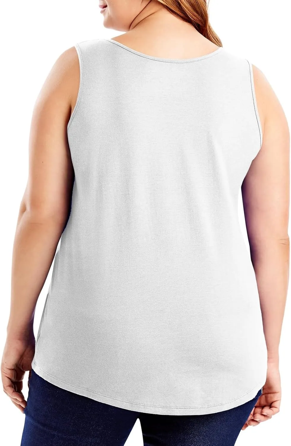 Women Plus Size Tank Tops 2025 Summer Sleeveless Top Crew Neck Casual Blouse Solid Color Oversized Shirts