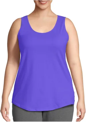 Women Plus Size Tank Tops 2025 Summer Sleeveless Top Crew Neck Casual Blouse Solid Color Oversized Shirts