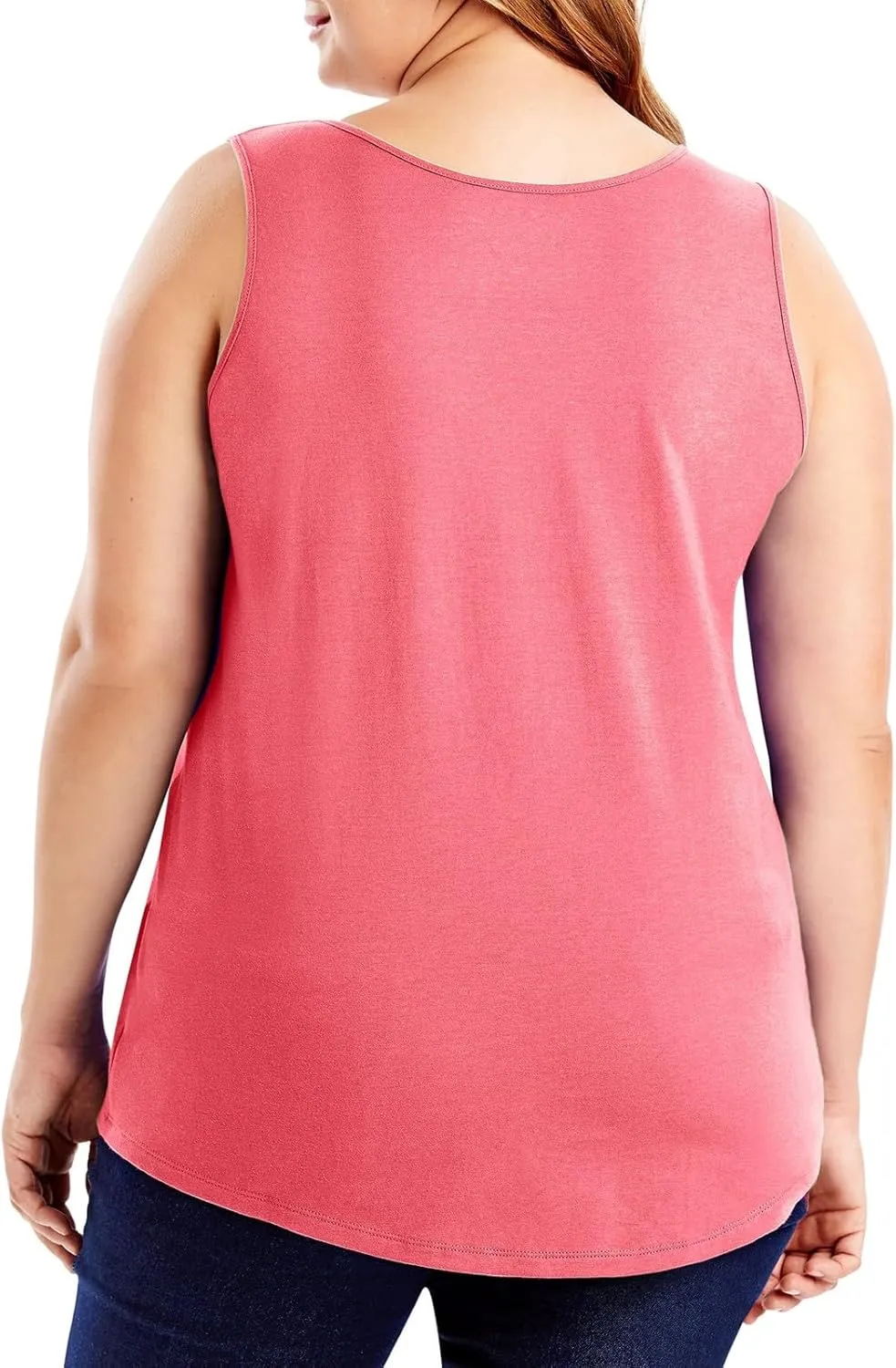 Women Plus Size Tank Tops 2025 Summer Sleeveless Top Crew Neck Casual Blouse Solid Color Oversized Shirts