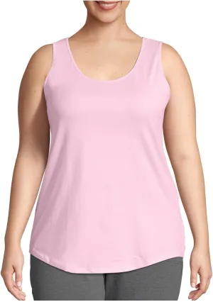 Women Plus Size Tank Tops 2025 Summer Sleeveless Top Crew Neck Casual Blouse Solid Color Oversized Shirts