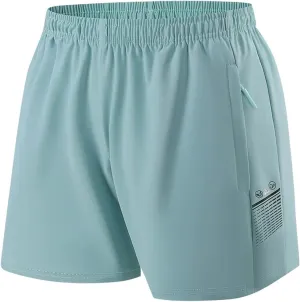 Women Quick Dry Running Shorts Plus Size Lightweight Athletic Workout Short Zipper Pocket Gym Training Sports Pants