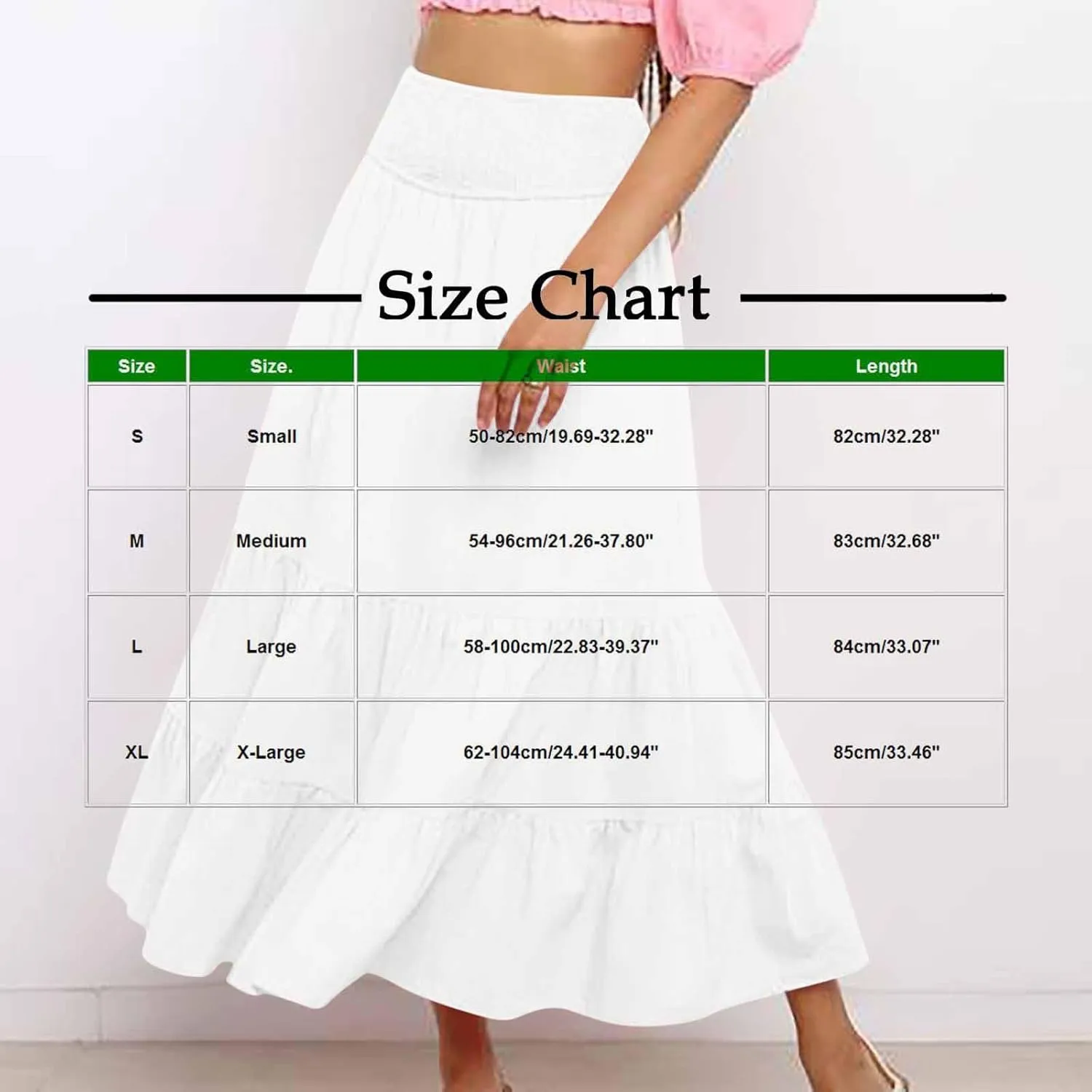 Women Summer Maxi Skirt High Waist Tiered Skirts Flowy A-Line Maxi Skirt Boho Beach Pleated Skirts Trendy Outfits