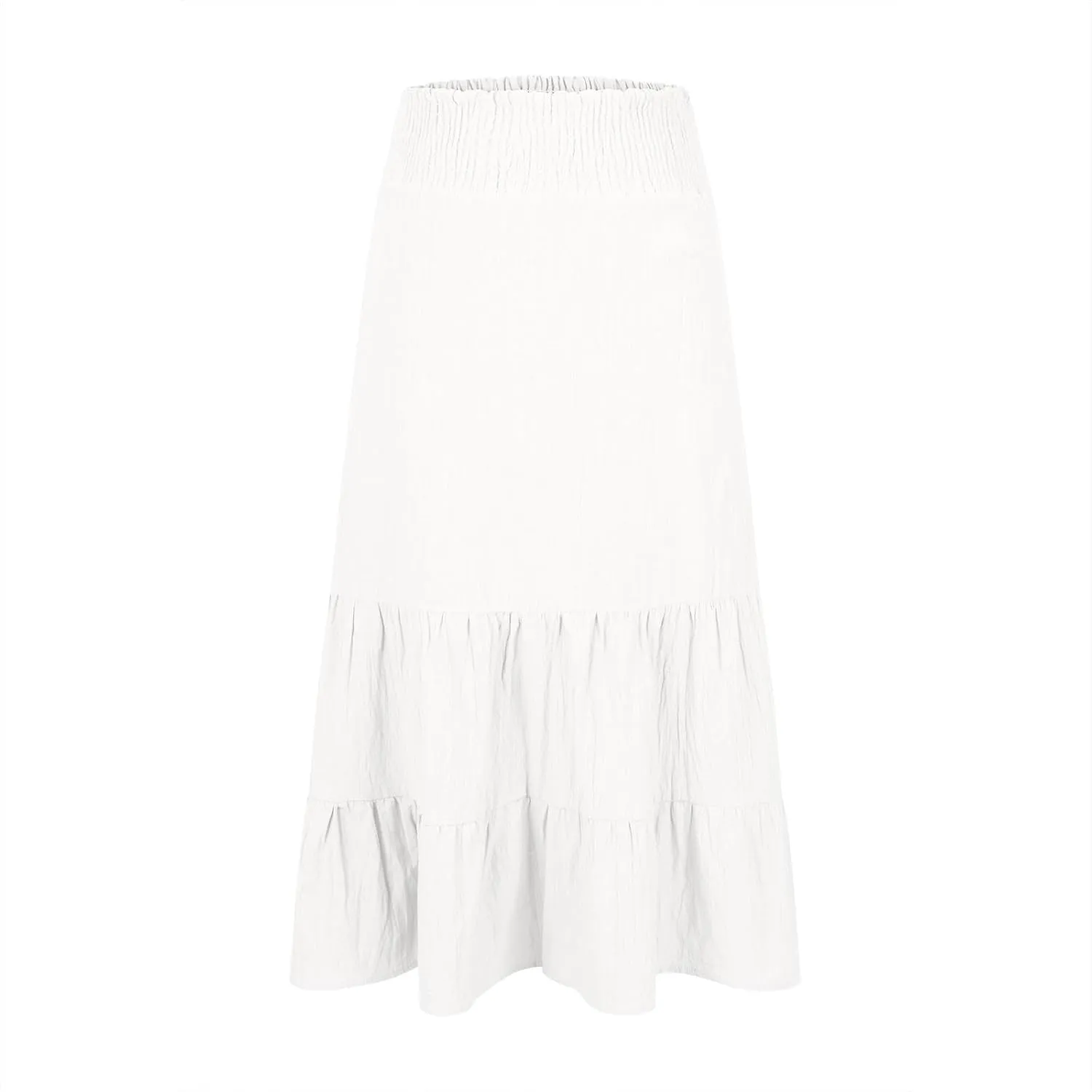 Women Summer Maxi Skirt High Waist Tiered Skirts Flowy A-Line Maxi Skirt Boho Beach Pleated Skirts Trendy Outfits