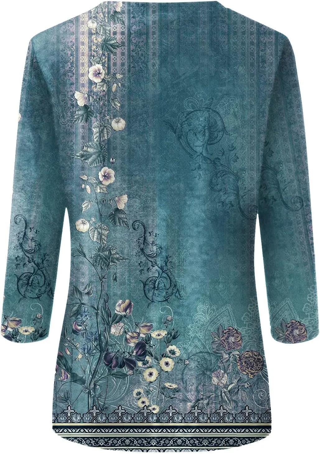 Womens 3/4 Length Sleeve Tops 2024, Valentines and Casual Fashion Style Shirts Crew Neck Loose-Fitting Blouses