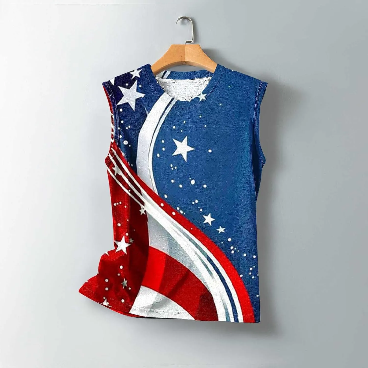 Womens American Flag Patriotic Tank Top Plus Size Stars Stripes Printed Summer Tees Sleeveless USA 4th of July Tops