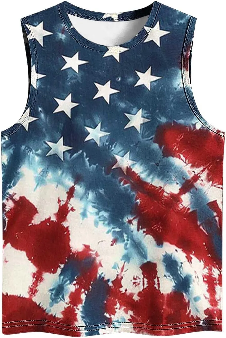 Womens American Flag Patriotic Tank Top Plus Size Stars Stripes Printed Summer Tees Sleeveless USA 4th of July Tops