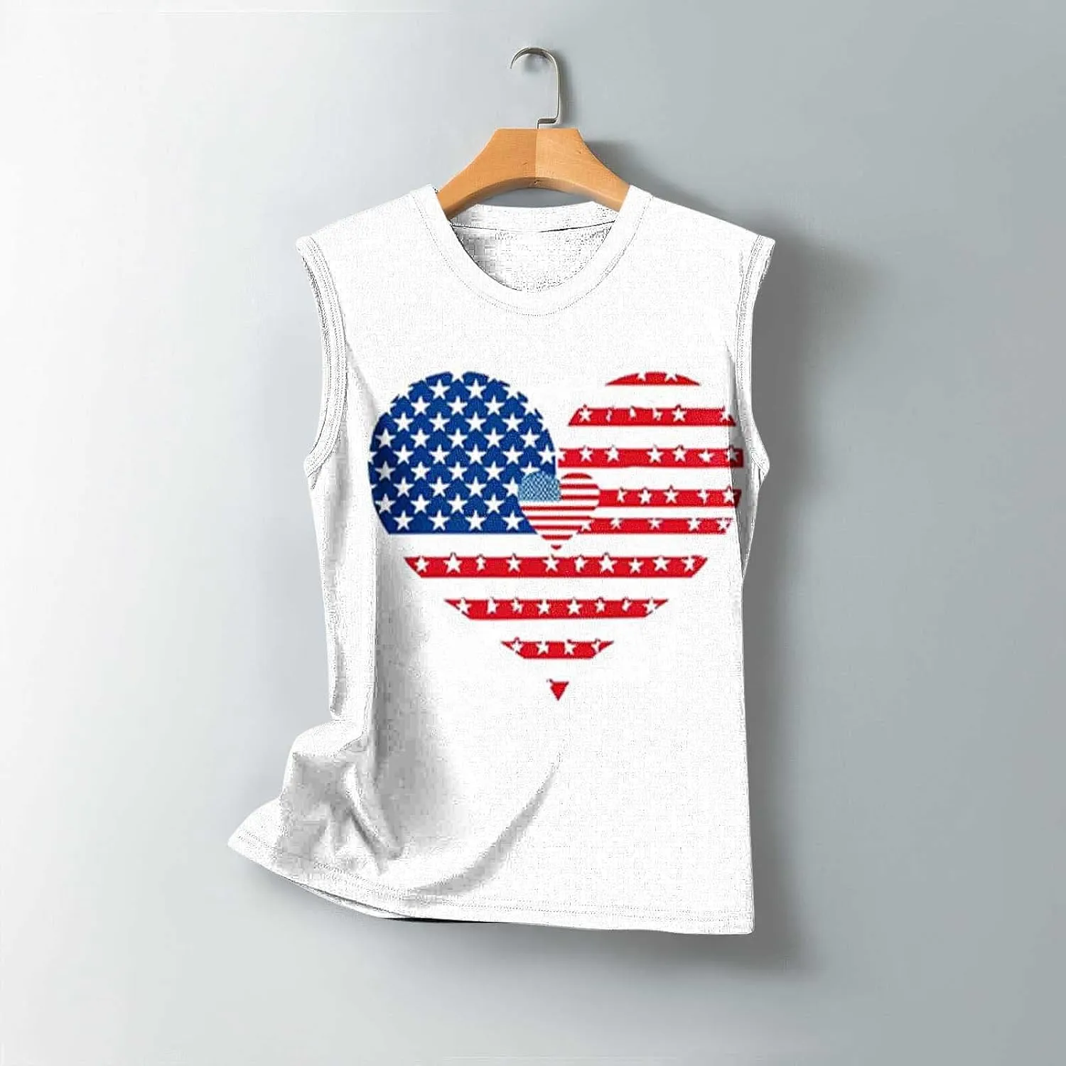 Womens American Flag Patriotic Tank Top Plus Size Stars Stripes Printed Summer Tees Sleeveless USA 4th of July Tops