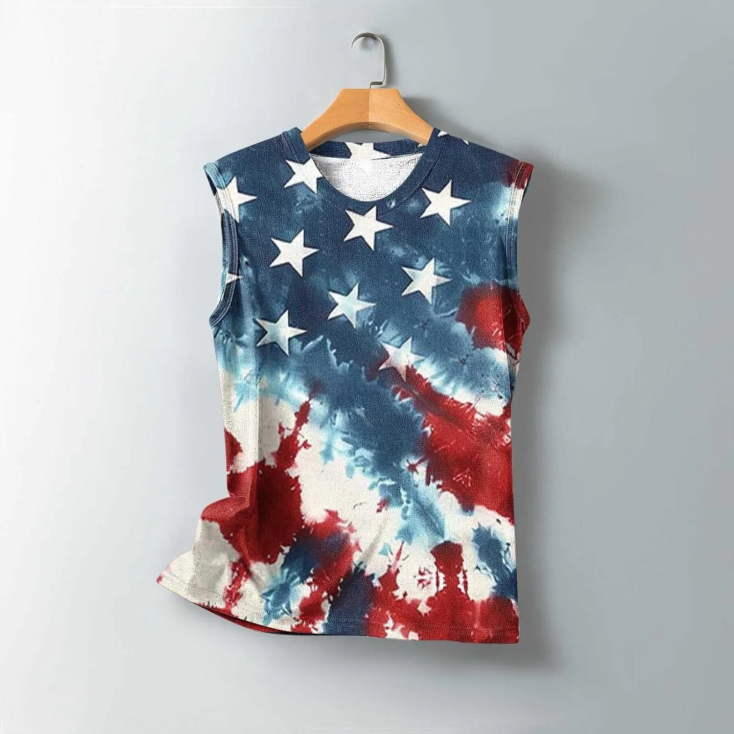 Womens American Flag Patriotic Tank Top Plus Size Stars Stripes Printed Summer Tees Sleeveless USA 4th of July Tops