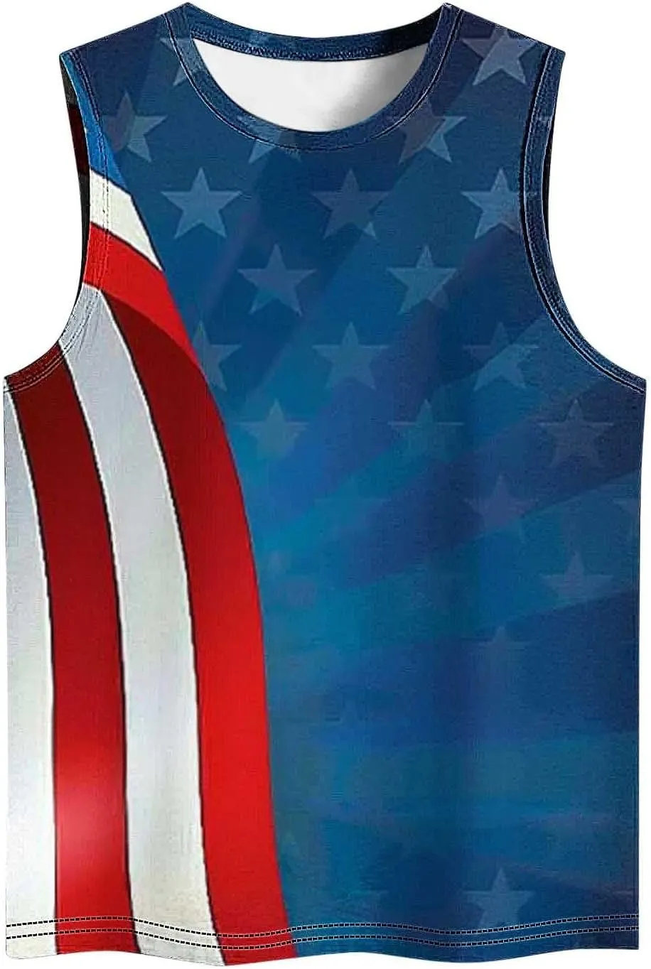 Womens American Flag Patriotic Tank Top Plus Size Stars Stripes Printed Summer Tees Sleeveless USA 4th of July Tops