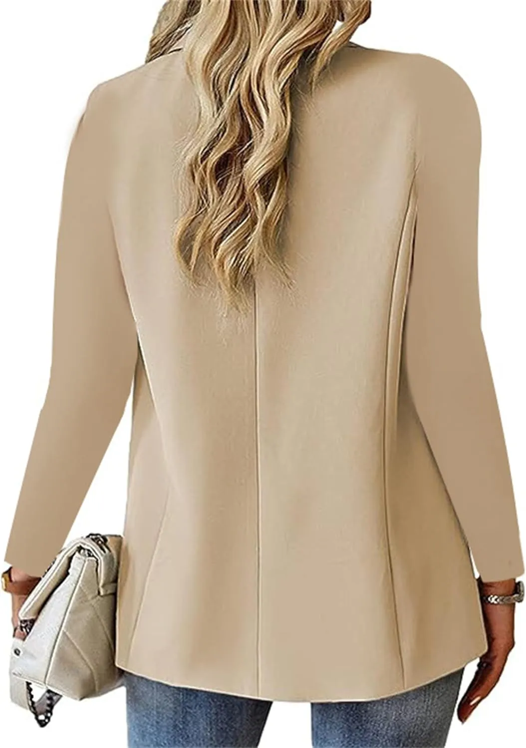 Women's Blazer Business Casual Lightweight Suit Notch Collar Work Office Suit Jackets Elegant Long Sleeve Dressy Jacket