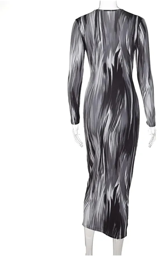 Women's Bodycon Tie Waist Dress Elegant Wrap V Neck Long Sleeve Midi Dresses Sexy Cocktail Party Dress