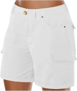 Womens Cargo Shorts Summer Casual Jeans Trendy High Waisted Pull On Drawstring Beach Relaxed Fit Shorts with Pocket