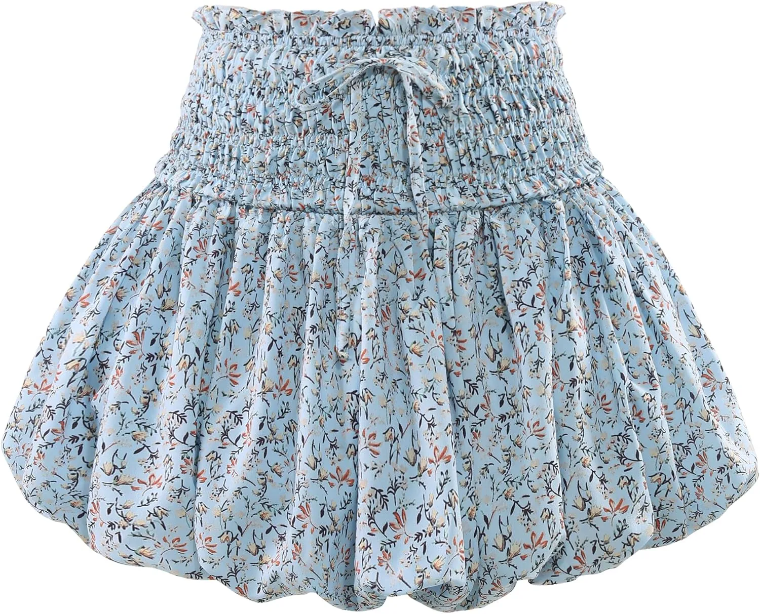 Women's Floral Short Skirt Bubble Mini Skirts Summer Casual Beach Skirt