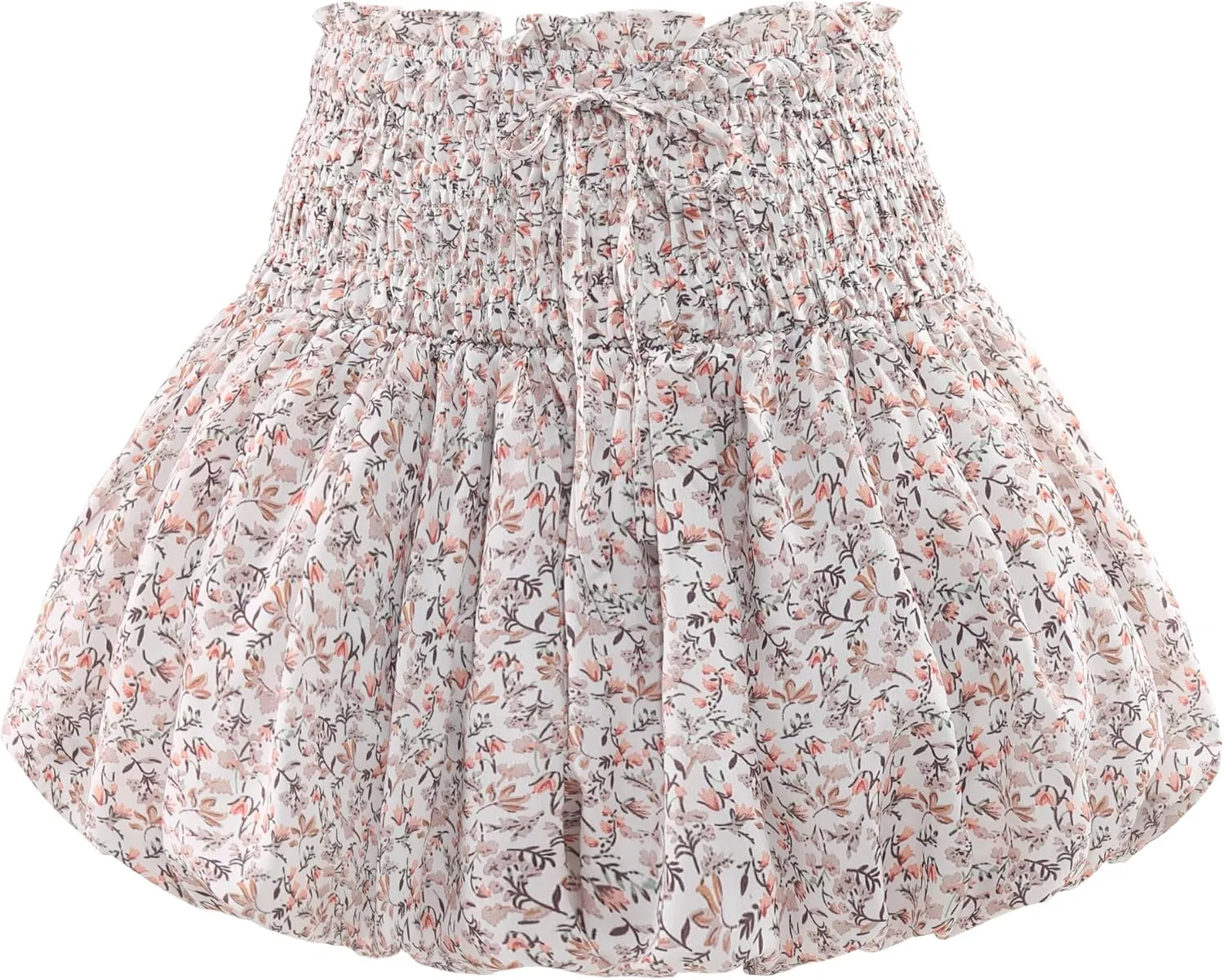 Women's Floral Short Skirt Bubble Mini Skirts Summer Casual Beach Skirt