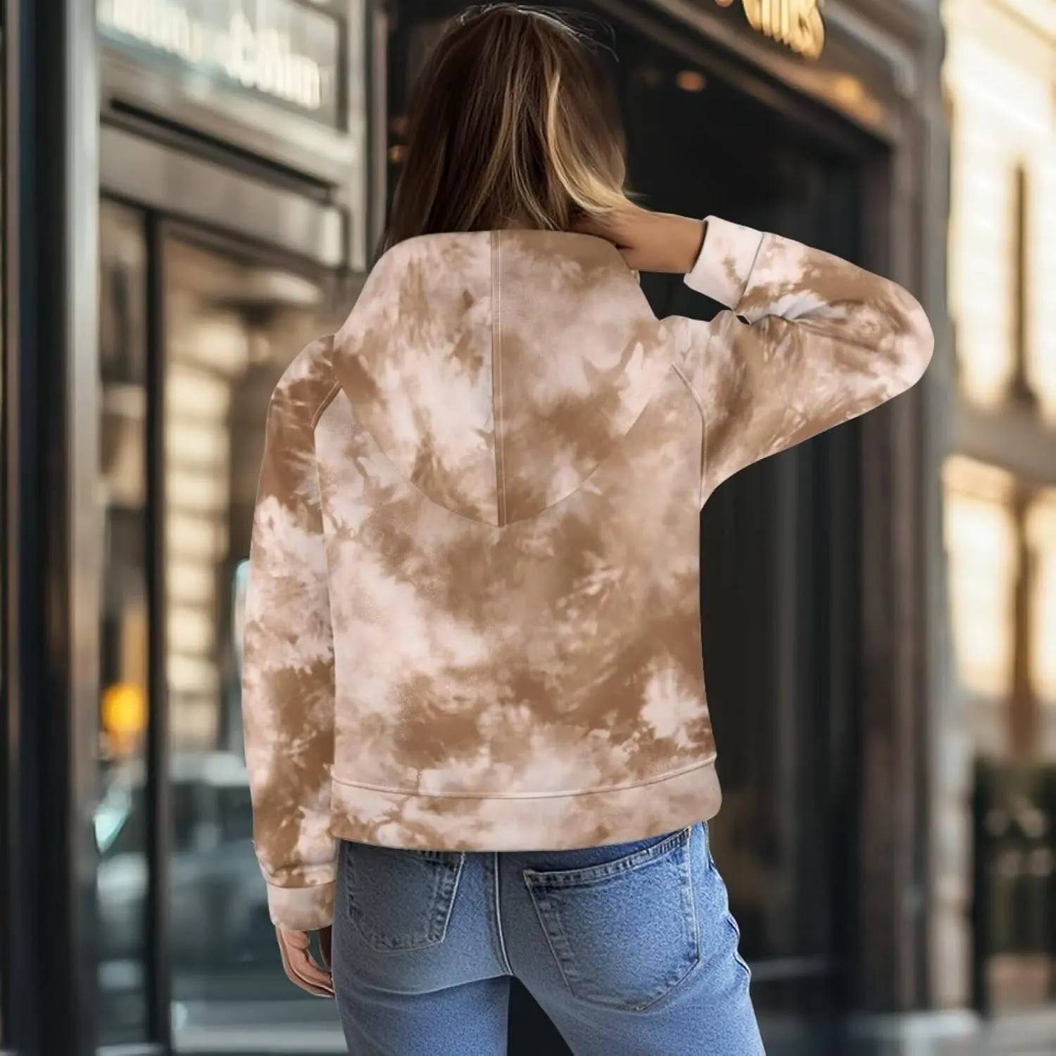 Women's Half Zip Hoodie Causal Raglan Sleeve Pullover Hooded Sweatshirt Cozy Soft Athletic Hoodie