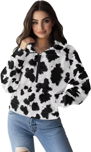 Women's Half Zip Hoodie Causal Raglan Sleeve Pullover Hooded Sweatshirt Cozy Soft Athletic Hoodie