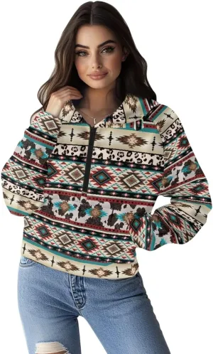 Women's Half Zip Hoodie Causal Raglan Sleeve Pullover Hooded Sweatshirt Cozy Soft Athletic Hoodie