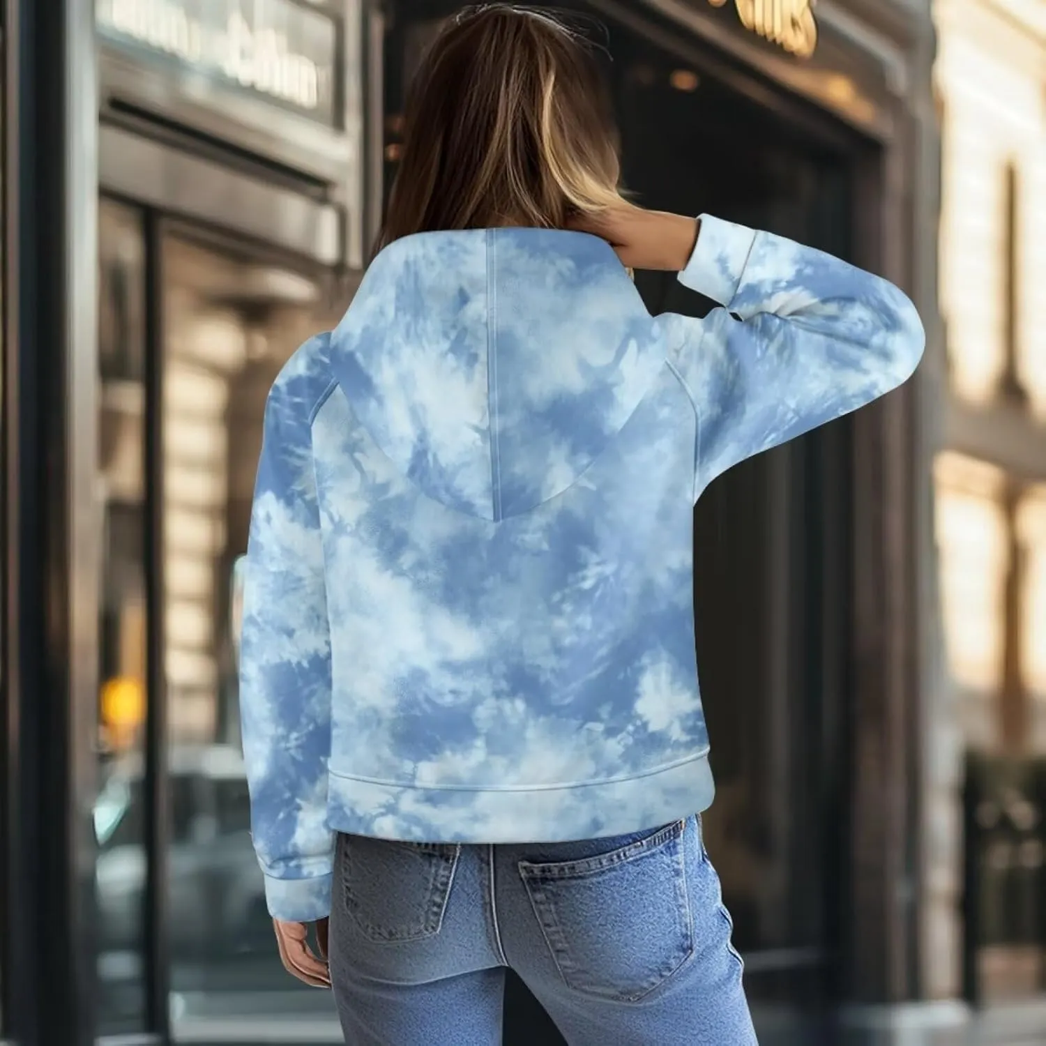Women's Half Zip Hoodie Causal Raglan Sleeve Pullover Hooded Sweatshirt Cozy Soft Athletic Hoodie