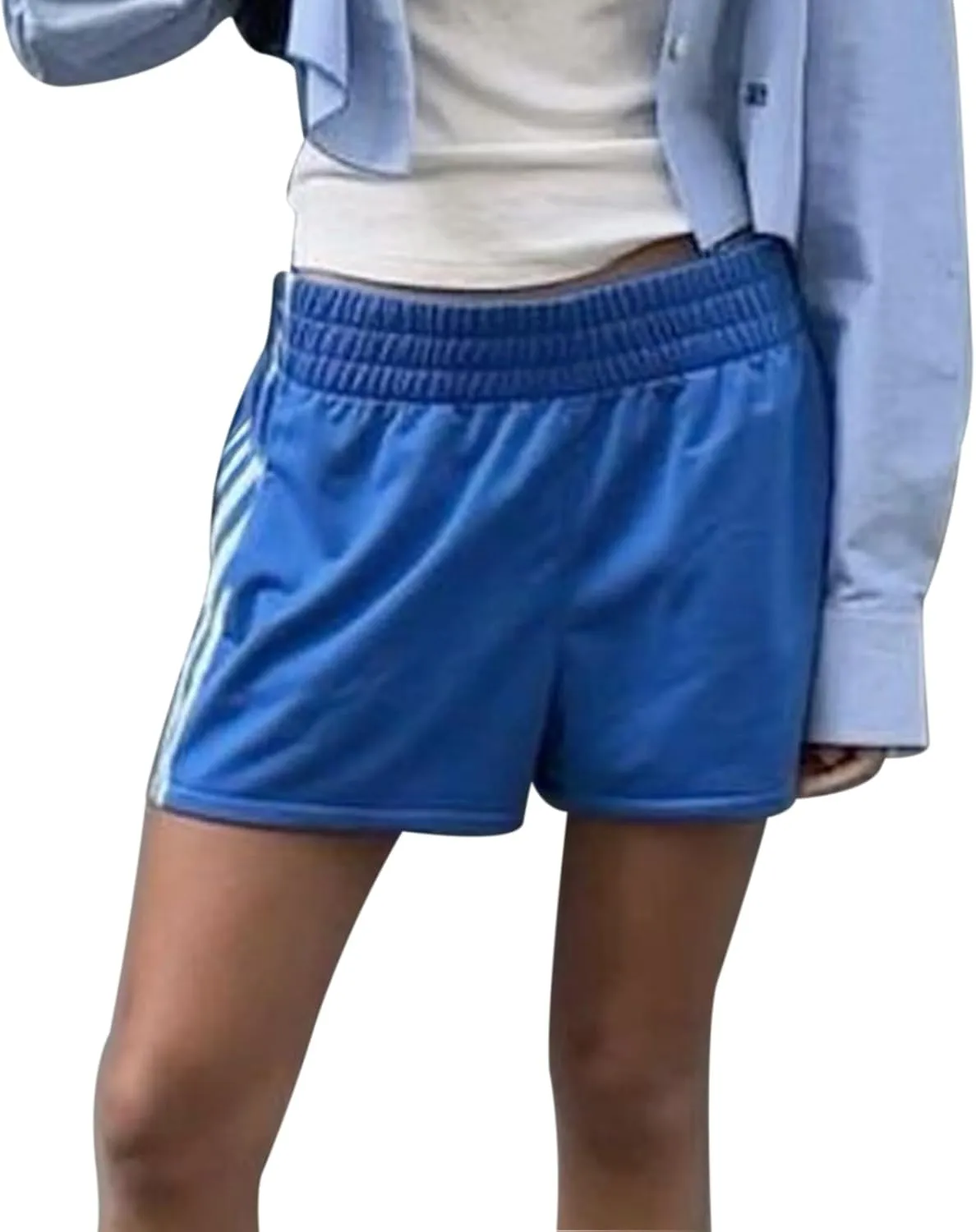 Womens Low Waisted Running Shorts Side Striped Quick Dry Athletic Workout Shorts Elastic Waist Lounge Workout Shorts