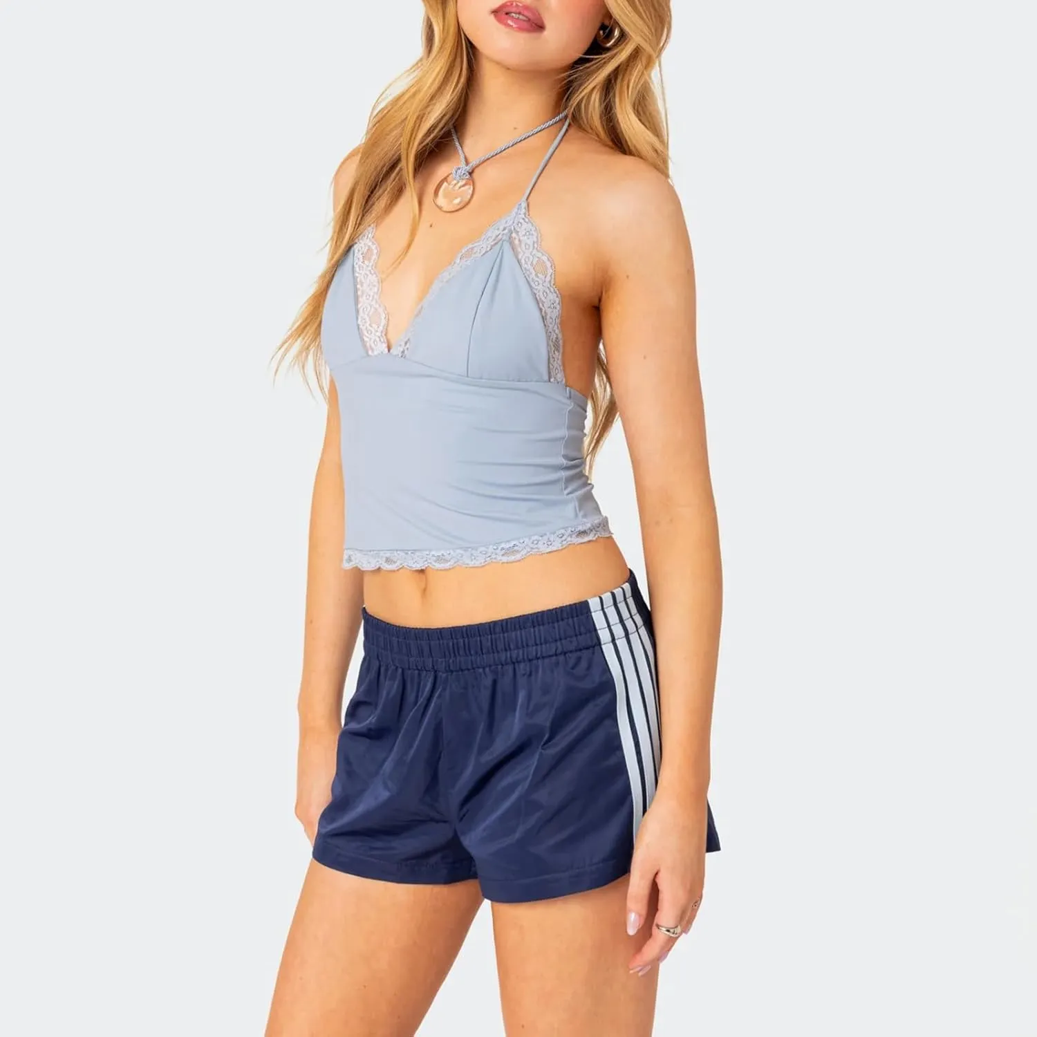 Womens Low Waisted Running Shorts Side Striped Quick Dry Athletic Workout Shorts Elastic Waist Lounge Workout Shorts