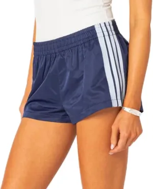 Womens Low Waisted Running Shorts Side Striped Quick Dry Athletic Workout Shorts Elastic Waist Lounge Workout Shorts