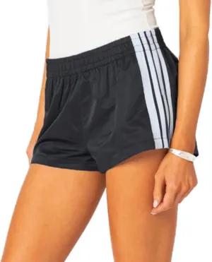 Womens Low Waisted Running Shorts Side Striped Quick Dry Athletic Workout Shorts Elastic Waist Lounge Workout Shorts