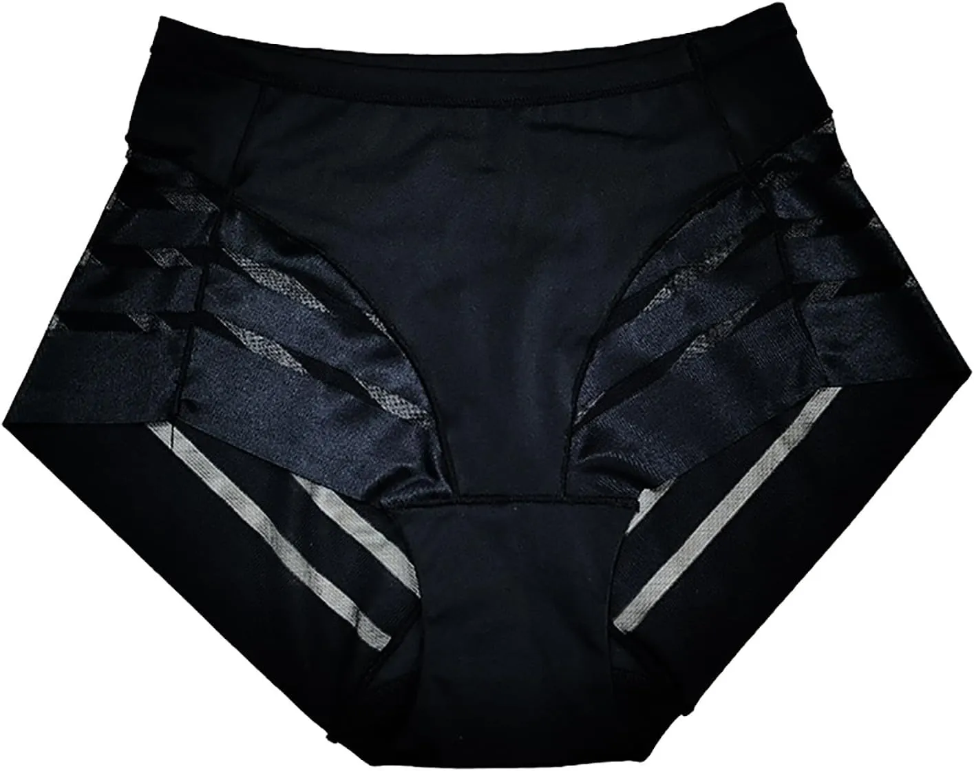 Women's Mesh Underwear Ice Silk Breathable Panties Thongs Clear High Waisted Sexy Briefs Cheeky Tangas Comfy