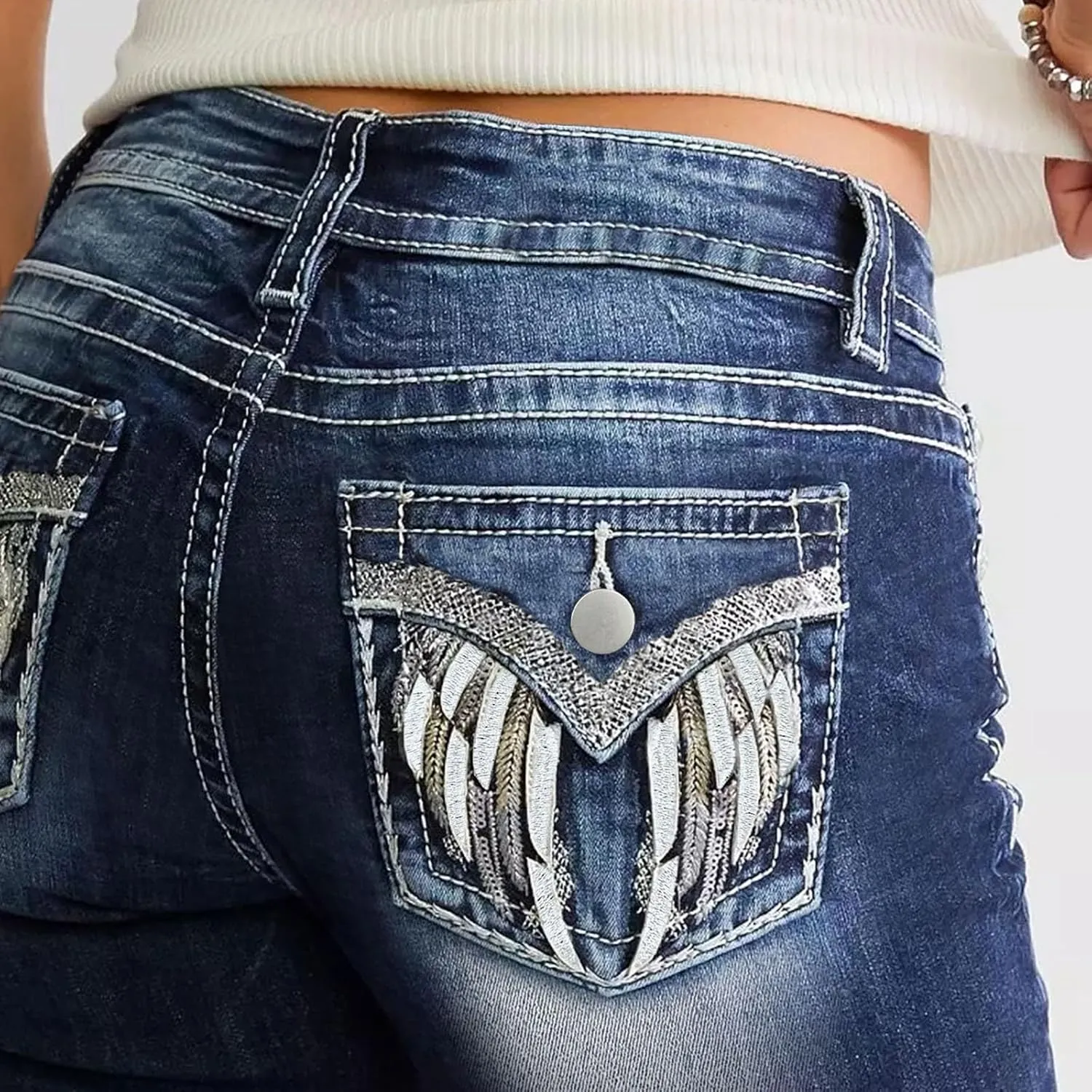 Women's Mid-Rise Denim Shorts,High-Waisted Stretch Fashion Hole Bottom Denim Pants,Comfortable Summer