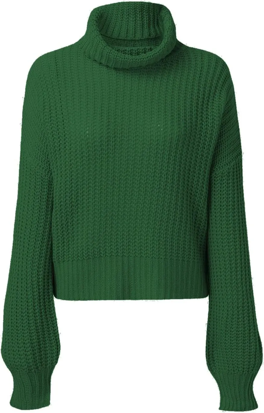 Women's Mock Turtleneck Oversized Loose Sweaters Fall Winter Long Sleeve Pullover Casual Solid Jumper Tops with Ribbing Edge