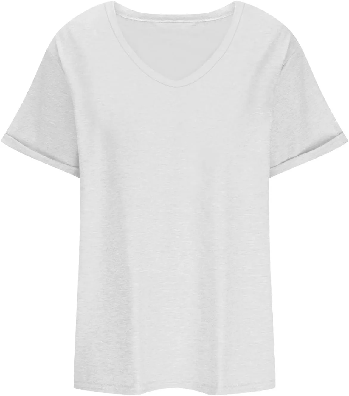 Womens Plus Size Summer Tops Short Sleeve V Neck T Shirts Casual Loose Fit Solid Tshirts Oversized Going Out Tees