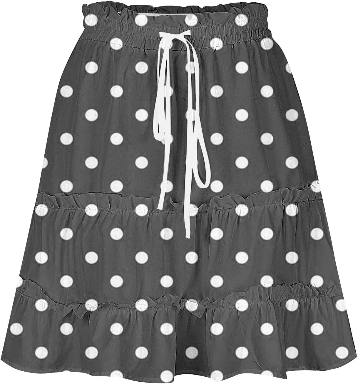 Women's Vintage Polka Dots Mini Skirts Tiered A Line Flowy Short Skirt