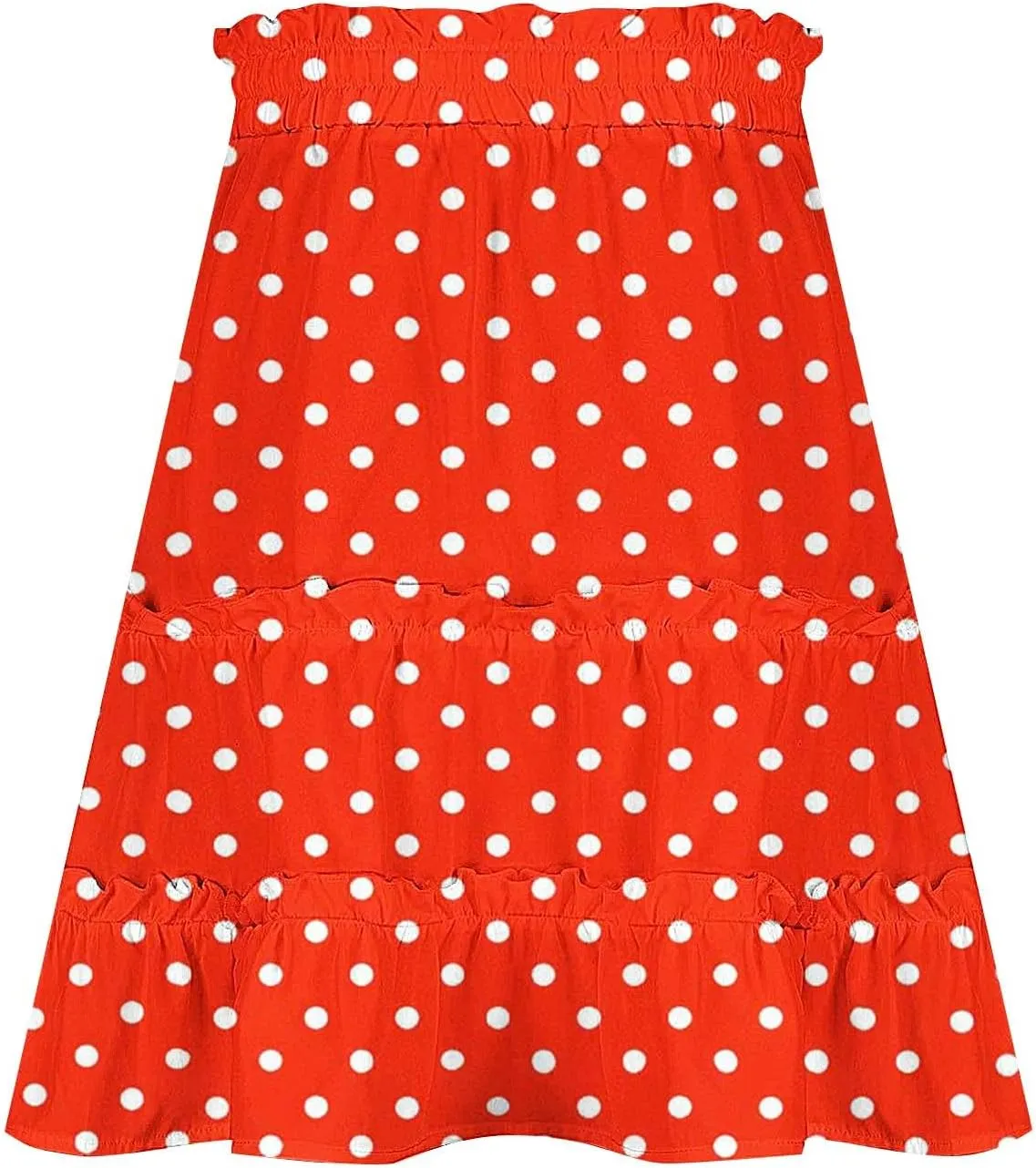 Women's Vintage Polka Dots Mini Skirts Tiered A Line Flowy Short Skirt