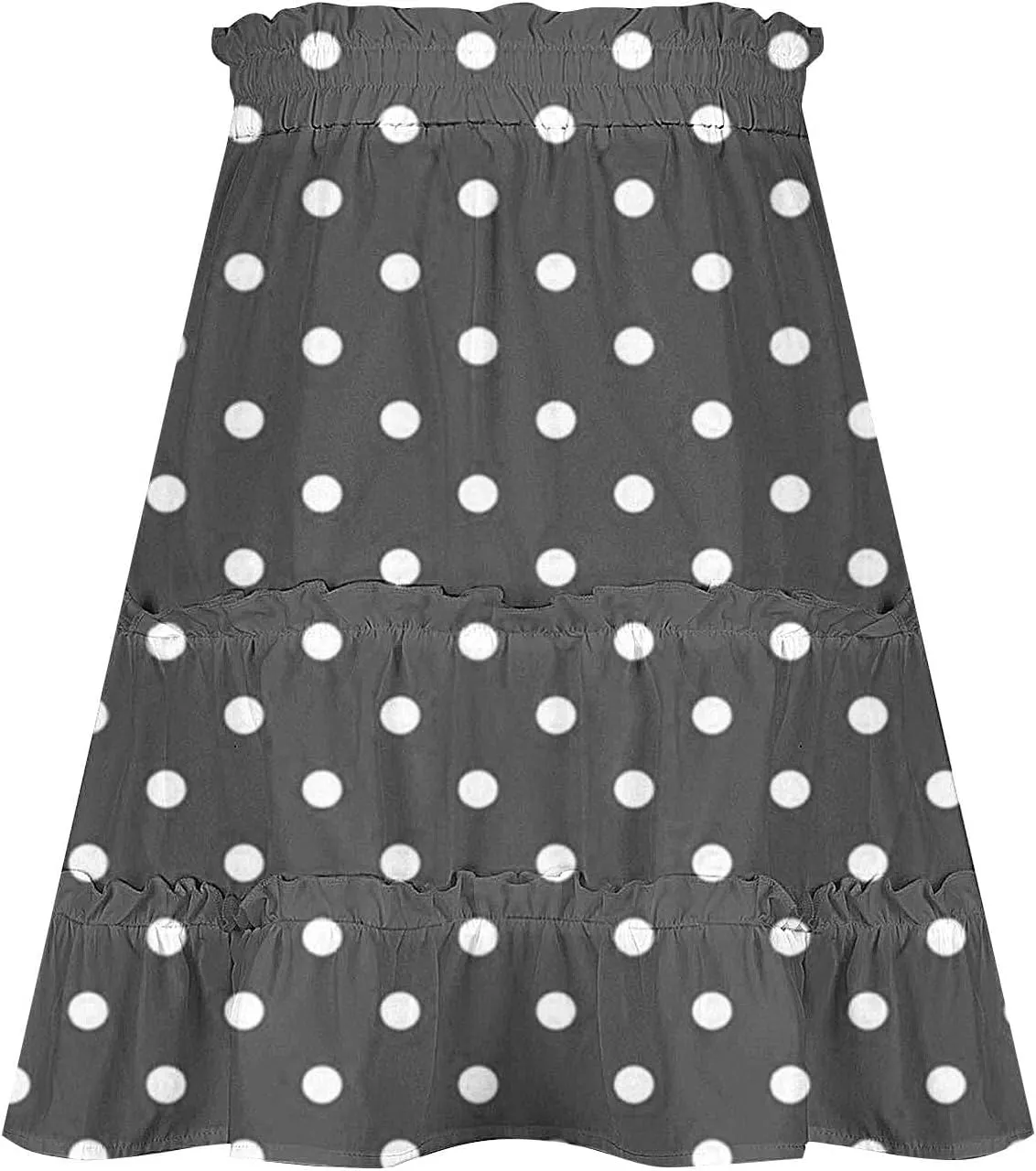 Women's Vintage Polka Dots Mini Skirts Tiered A Line Flowy Short Skirt