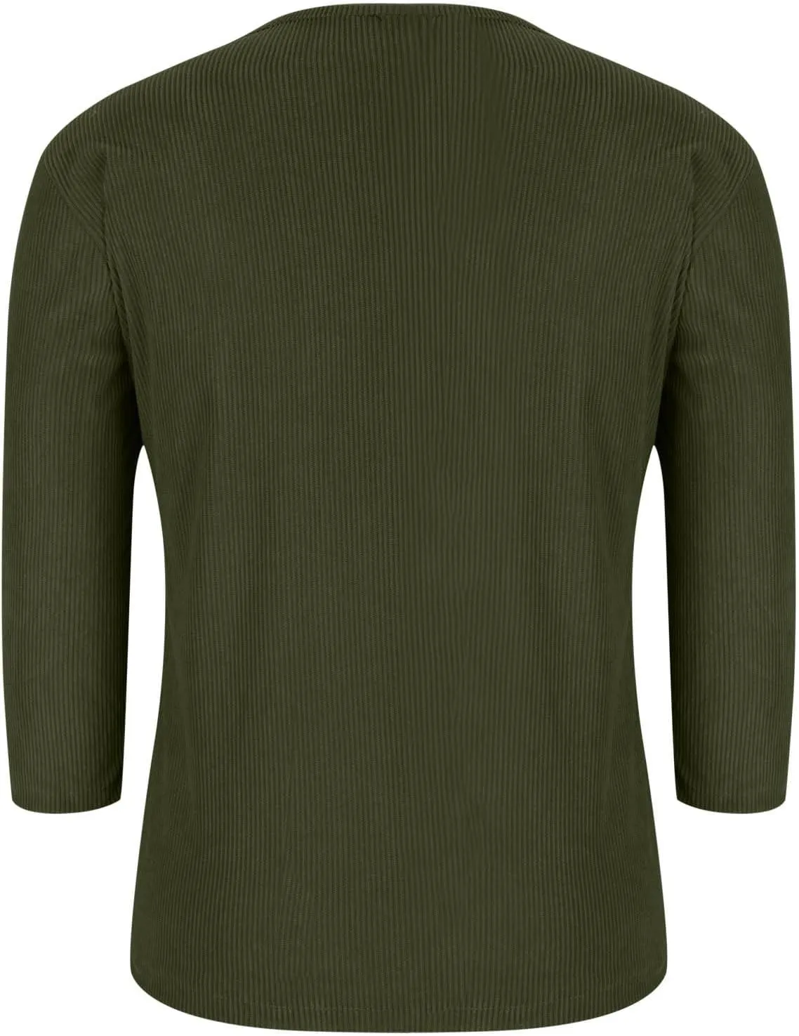 Womens Waffle Tops 3/4 Length Long Sleeve Shirts Spring Tshirt Trendy Casual Crewneck Blouse Loose Fit Basic Tee
