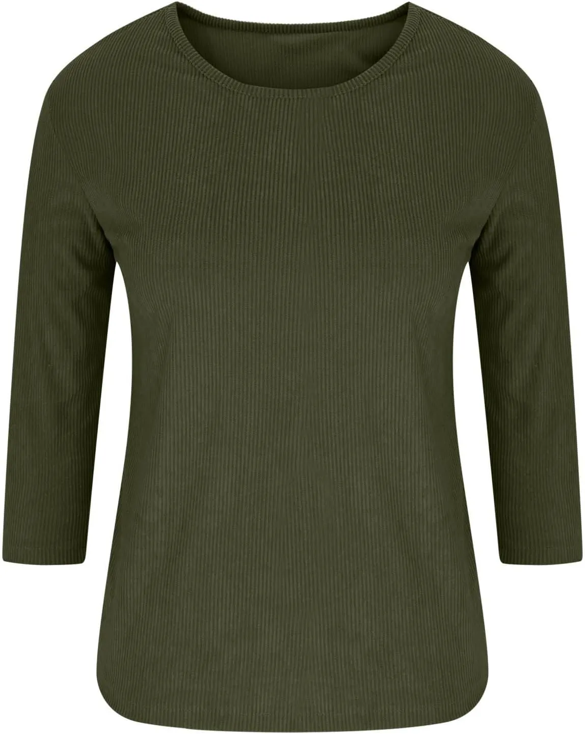 Womens Waffle Tops 3/4 Length Long Sleeve Shirts Spring Tshirt Trendy Casual Crewneck Blouse Loose Fit Basic Tee