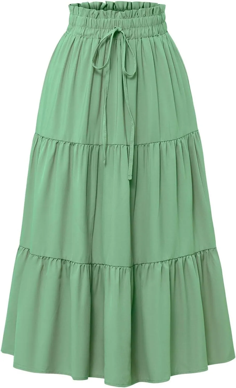 XOWRTE Floral Maxi Skirt for Women Summer Comfy Tiered Elastic High Waisted Skirts Vacation A Line Flowy Long