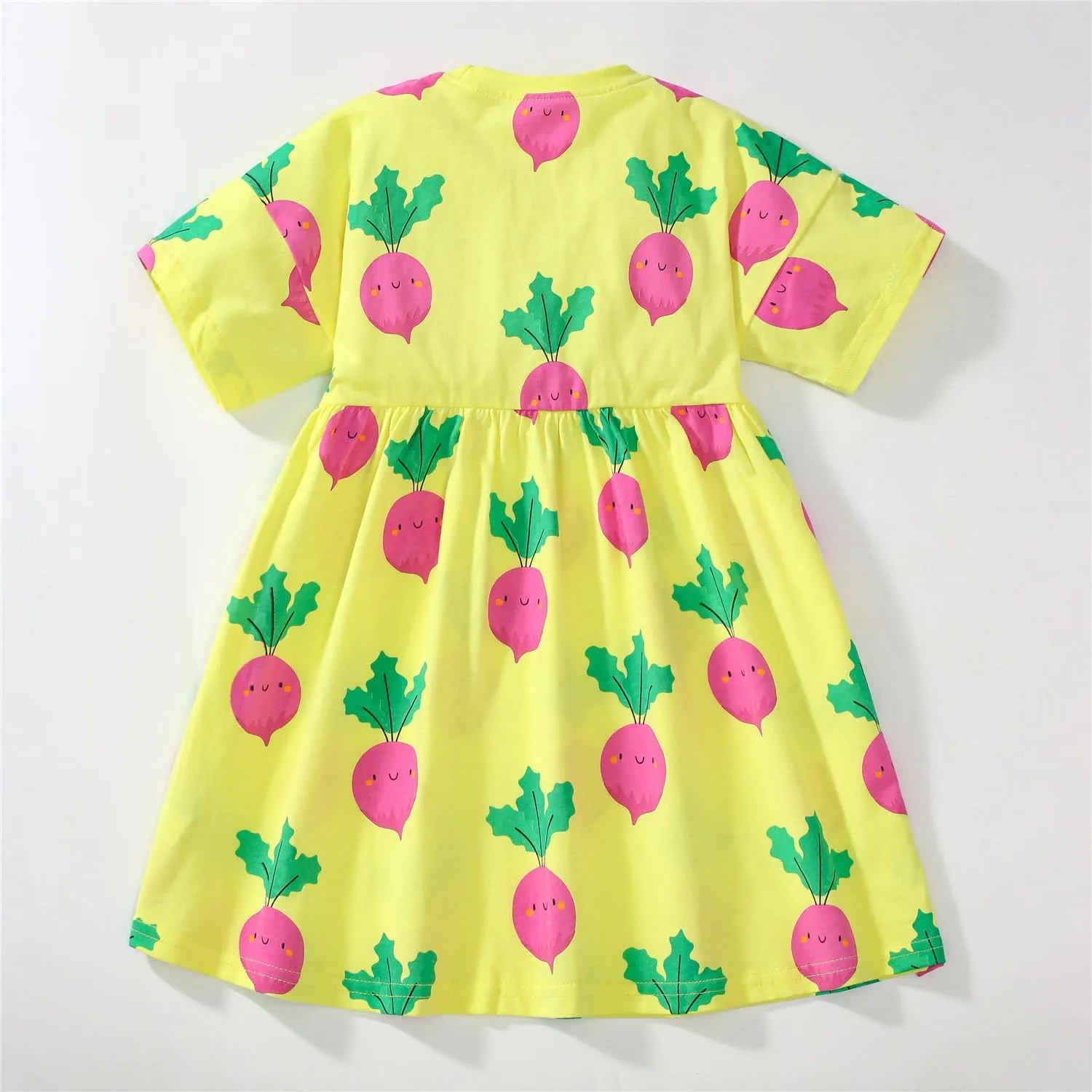 Youlebao Little Girls Short Sleeve Dresses Cotton Casual Clothing
