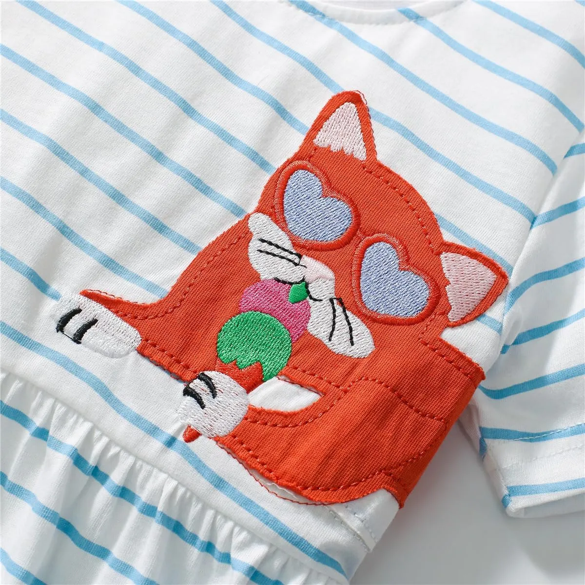 Youlebao Little Girls Short Sleeve Dresses Cotton Casual Clothing