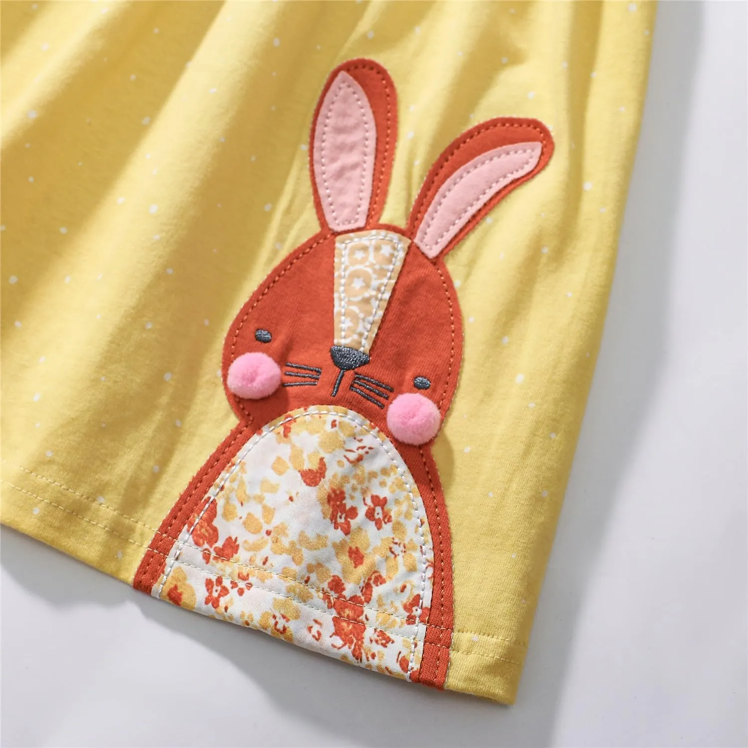 Youlebao Little Girls Short Sleeve Dresses Cotton Casual Clothing
