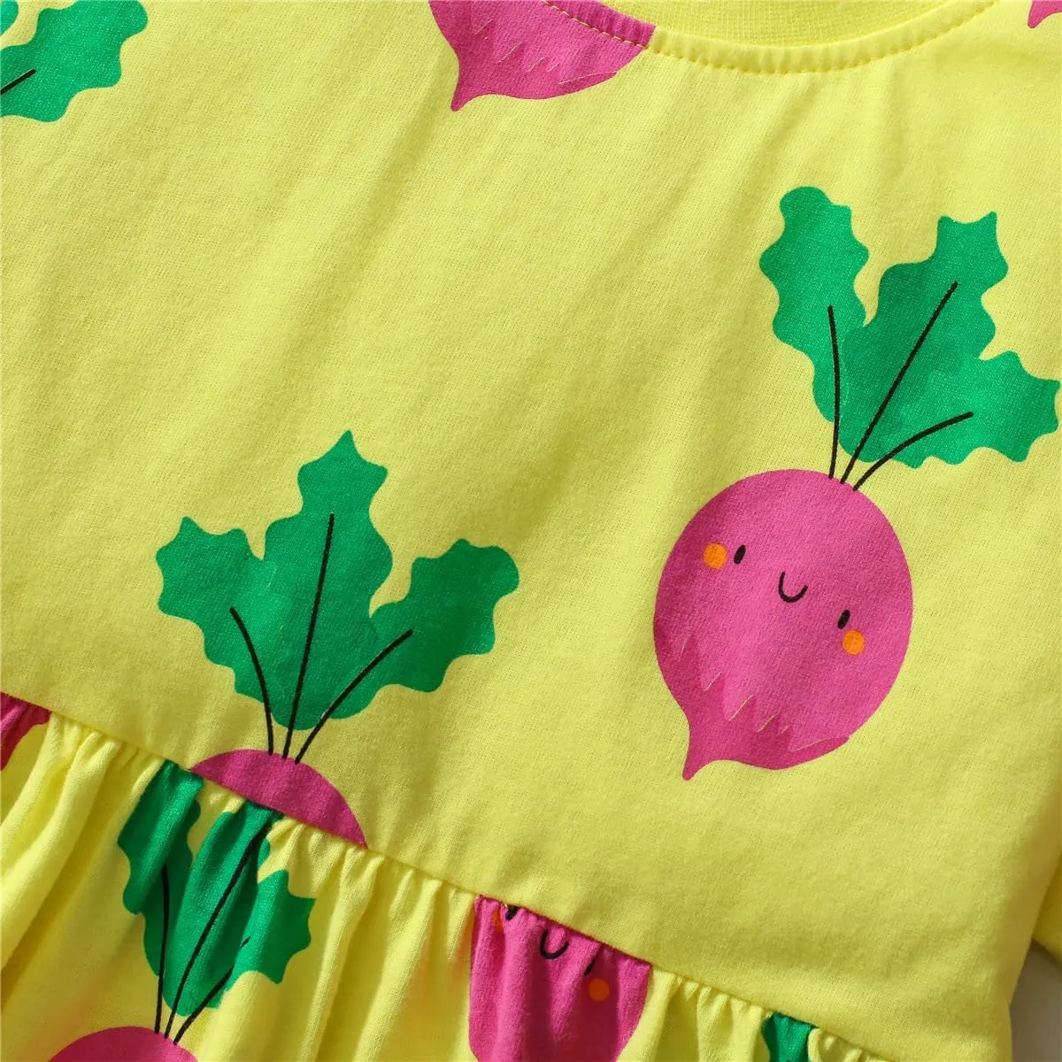 Youlebao Little Girls Short Sleeve Dresses Cotton Casual Clothing